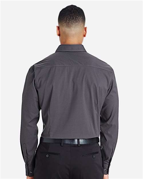 Men's CrownLux Performance® Tonal Mini Check Woven Dress Shirt - Carbon