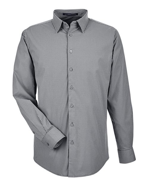Men's CrownLux Performance® Tonal Mini Check Woven Dress Shirt - Graphite