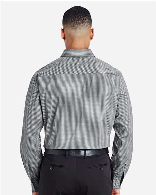 Men's CrownLux Performance® Tonal Mini Check Woven Dress Shirt - Graphite