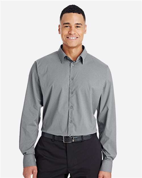 Men's CrownLux Performance® Tonal Mini Check Woven Dress Shirt - Graphite