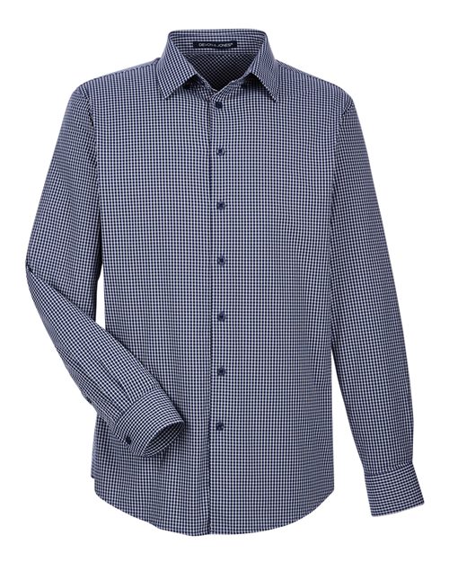 Men's CrownLux Performance® Tonal Mini Check Woven Dress Shirt - Navy