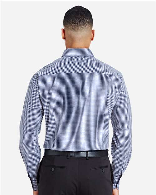 Men's CrownLux Performance® Tonal Mini Check Woven Dress Shirt - Navy