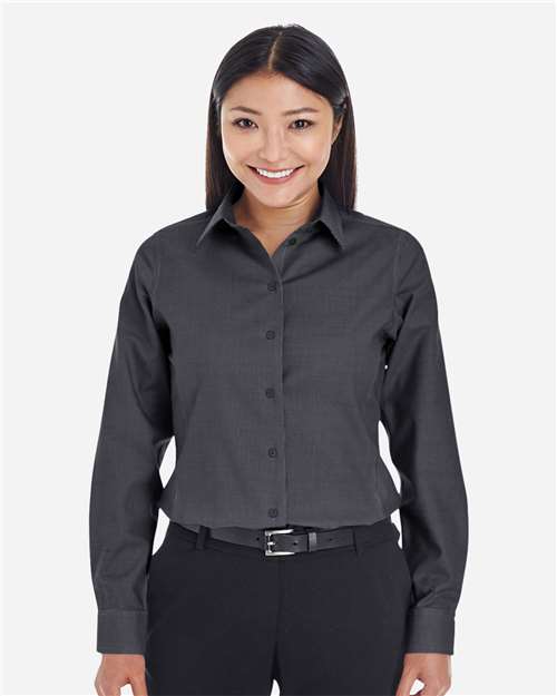 Women's Crown Collection® Royal Dobby Woven Dress Shirt - Black