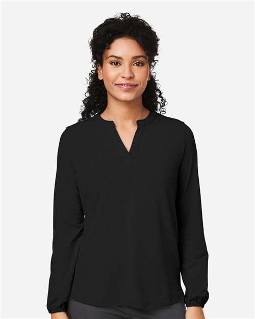 Women's Raleigh Half-Placket Knit Top - Black