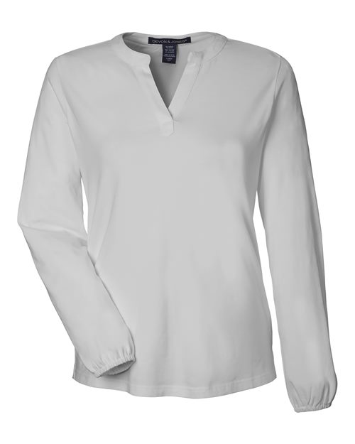 Women's Raleigh Half-Placket Knit Top - Grey