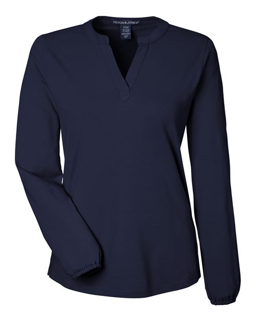 Women's Raleigh Half-Placket Knit Top - Navy