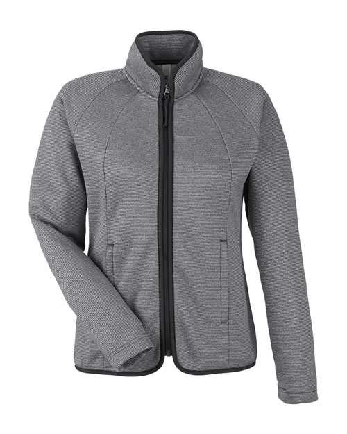 Women's Venture Heathered Stripe Full-Zip Jacket - Black/ White