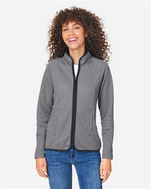 Women's Venture Heathered Stripe Full-Zip Jacket - Black/ White