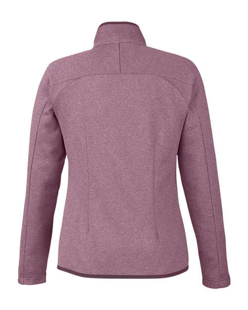 Women's Venture Heathered Stripe Full-Zip Jacket - Burgundy/ White