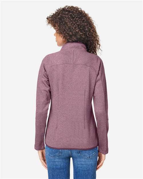 Women's Venture Heathered Stripe Full-Zip Jacket - Burgundy/ White