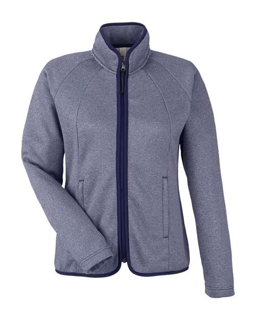 Women's Venture Heathered Stripe Full-Zip Jacket - Classic Navy/ White