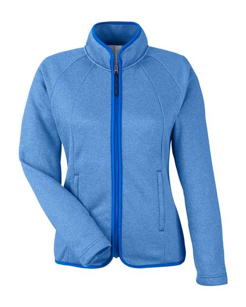 Women's Venture Heathered Stripe Full-Zip Jacket - True Royal/ White