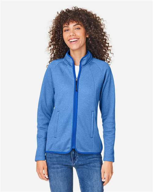 Women's Venture Heathered Stripe Full-Zip Jacket - True Royal/ White