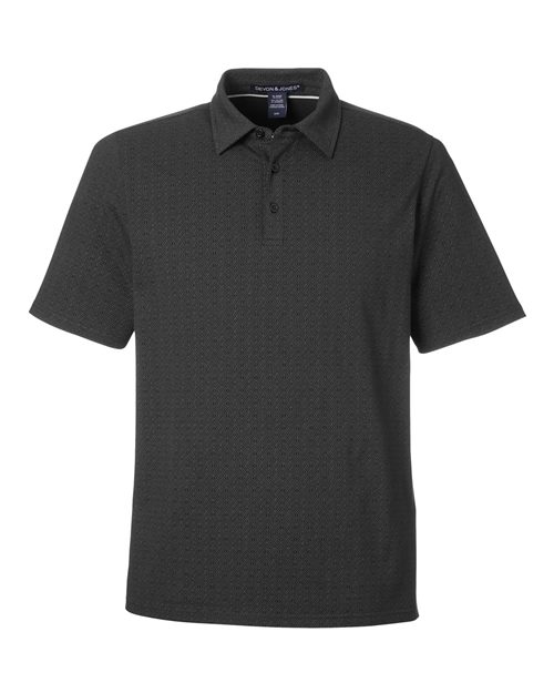 Men's Crownlux Performance® Geo Polo - Black/ Graphite