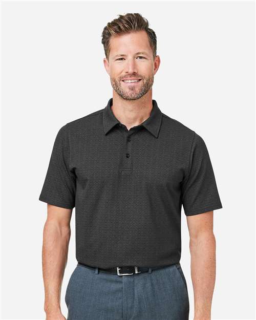 Men's Crownlux Performance® Geo Polo - Black/ Graphite