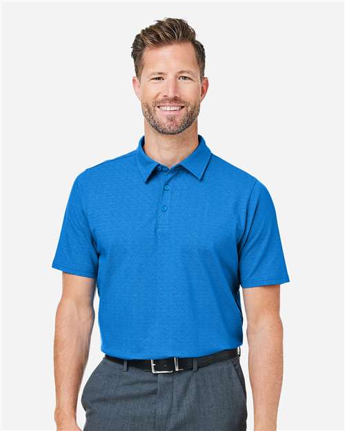 Men's Crownlux Performance® Geo Polo - French Blue/ Crystal Blue