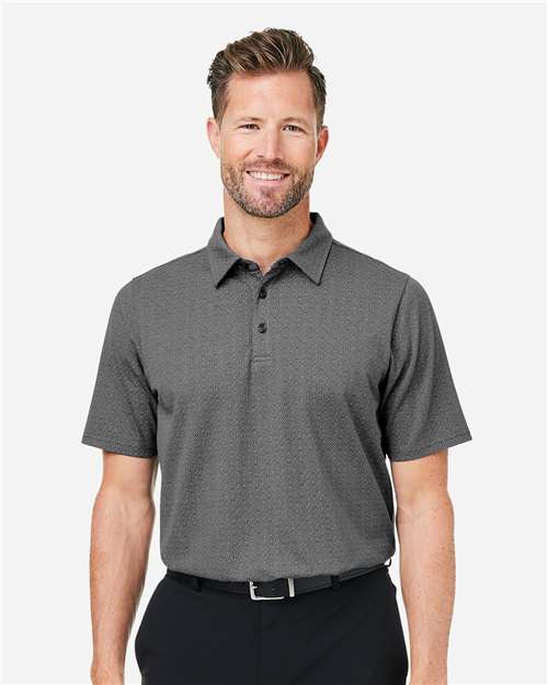 Men's Crownlux Performance® Geo Polo - Graphite/ Silver