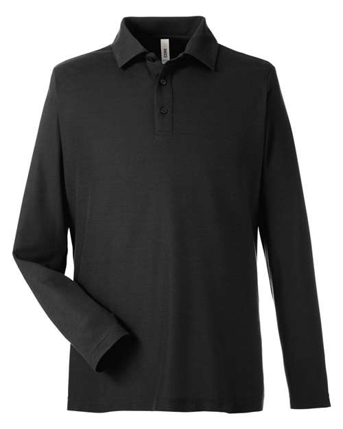 Men's Fusion ChromaSoft™ Long Sleeve Pique Polo - Black