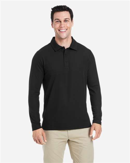 Men's Fusion ChromaSoft™ Long Sleeve Pique Polo - Black