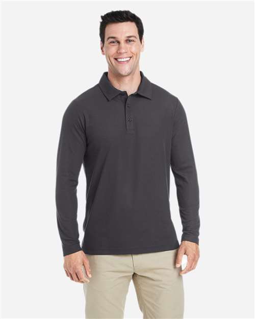 Men's Fusion ChromaSoft™ Long Sleeve Pique Polo - Carbon