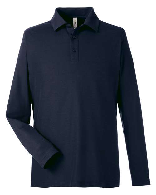 Men's Fusion ChromaSoft™ Long Sleeve Pique Polo - Classic Navy