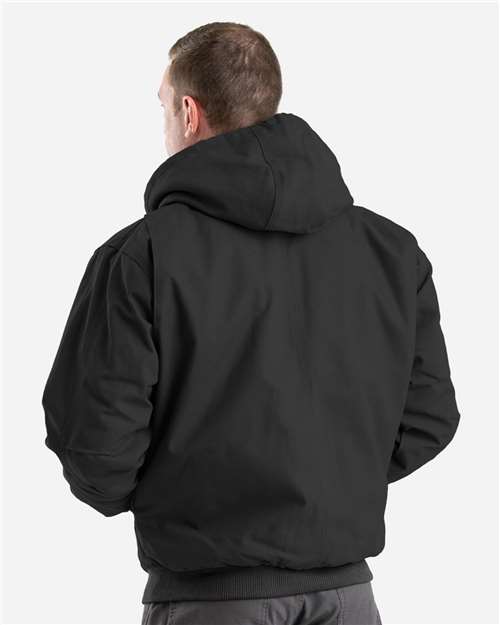 Men's Tall Highland Washed Cotton Duck Hooded Jacket - Black