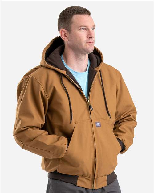Men's Tall Highland Washed Cotton Duck Hooded Jacket - Brown Duck