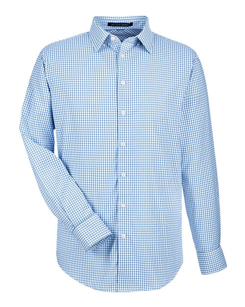 Men's CrownLux Performance® Micro Windowpane Woven Dress Shirt - French Blue/ White