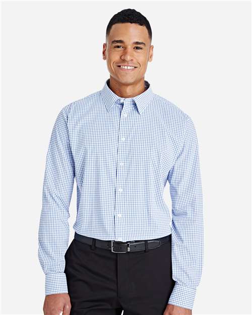 Men's CrownLux Performance® Micro Windowpane Woven Dress Shirt - French Blue/ White