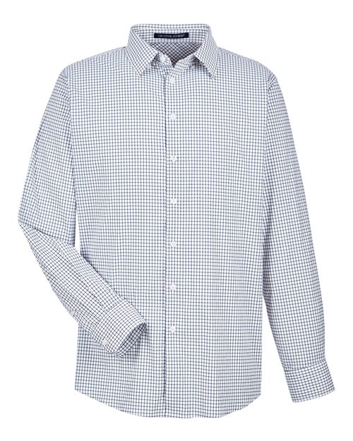 Men's CrownLux Performance® Micro Windowpane Woven Dress Shirt - Navy/ White