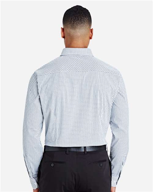 Men's CrownLux Performance® Micro Windowpane Woven Dress Shirt - Navy/ White