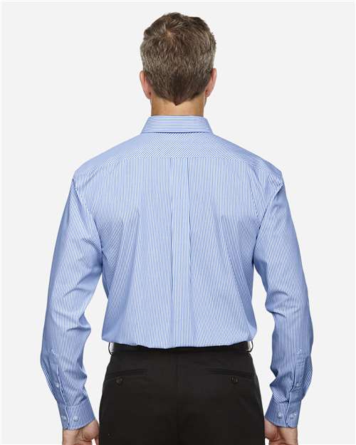 Men's Crown Collection® Banker Stripe Woven Dress Shirt - French Blue