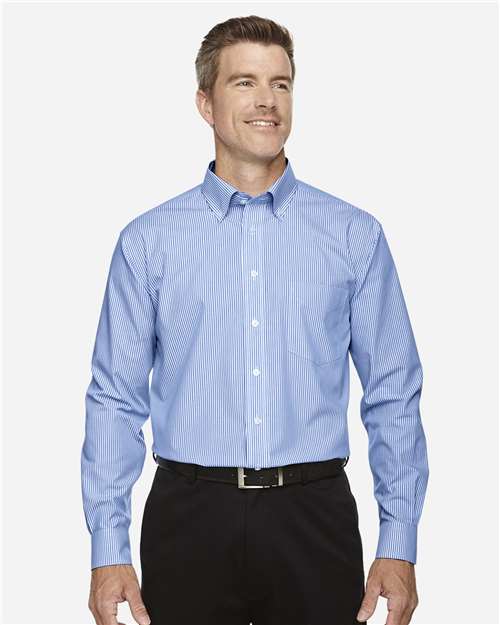 Men's Crown Collection® Banker Stripe Woven Dress Shirt - French Blue