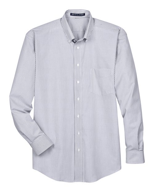 Men's Crown Collection® Banker Stripe Woven Dress Shirt - Navy