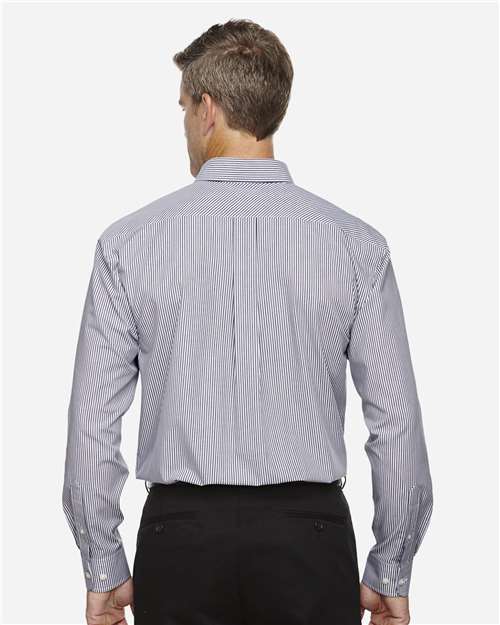 Men's Crown Collection® Banker Stripe Woven Dress Shirt - Navy
