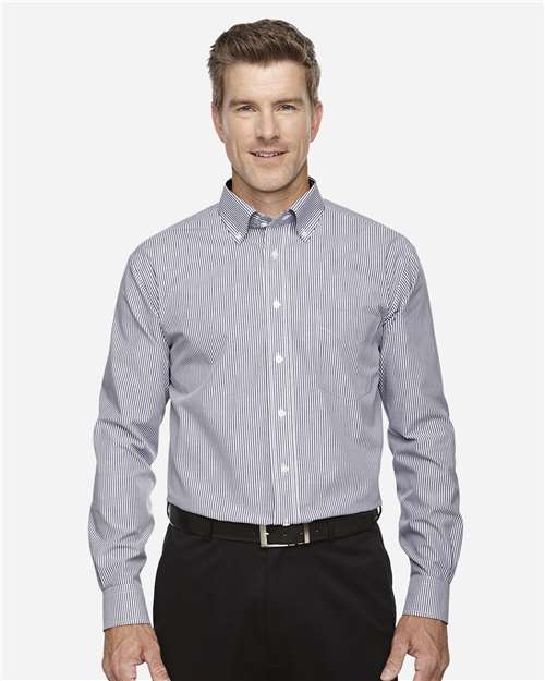 Men's Crown Collection® Banker Stripe Woven Dress Shirt - Navy