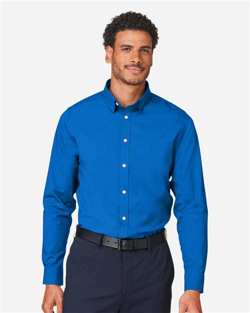 Men's CrownLux Performance® Spencer Poplin Dress Shirt - French Blue Melange