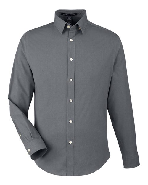 Men's CrownLux Performance® Spencer Poplin Dress Shirt - Graphite Melange