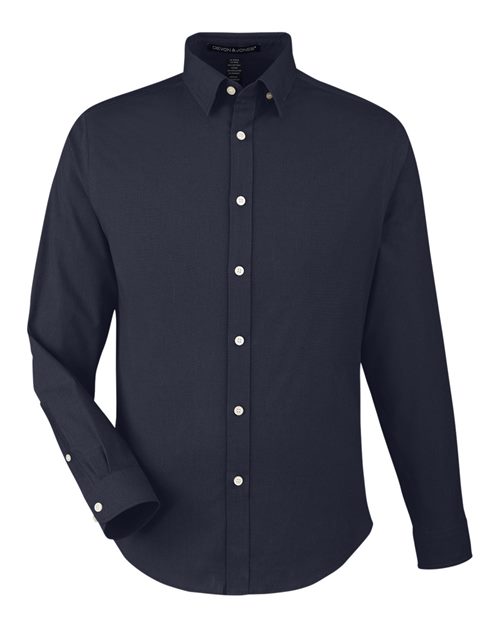 Men's CrownLux Performance® Spencer Poplin Dress Shirt - Navy Melange