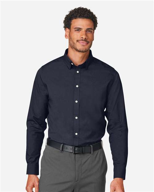 Men's CrownLux Performance® Spencer Poplin Dress Shirt - Navy Melange