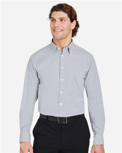 Men's CrownLux Performance® Microstripe Dress Shirt - Graphite/ White