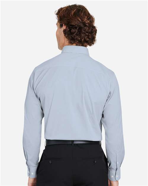 Men's CrownLux Performance® Microstripe Dress Shirt - Navy/ White