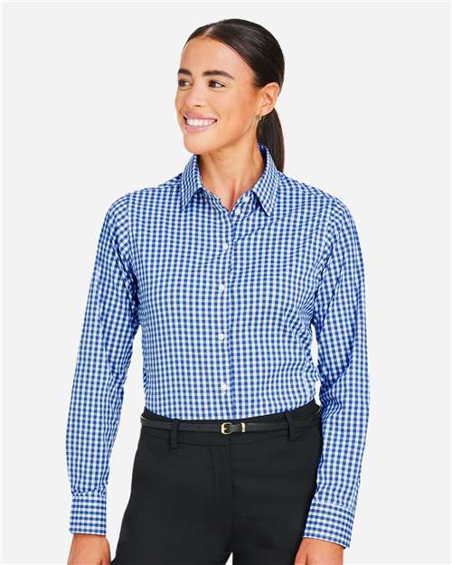 Women's CrownLux Performance® Gingham Dress Shirt - French Blue/ White