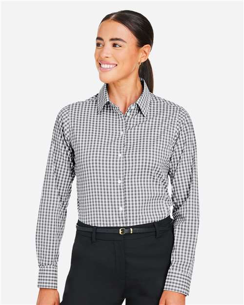Women's CrownLux Performance® Gingham Dress Shirt - Graphite/ White