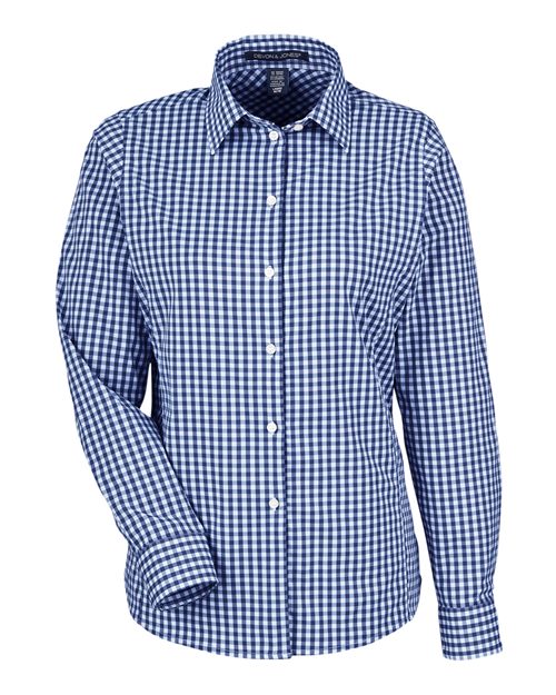 Women's CrownLux Performance® Gingham Dress Shirt - Navy/ White