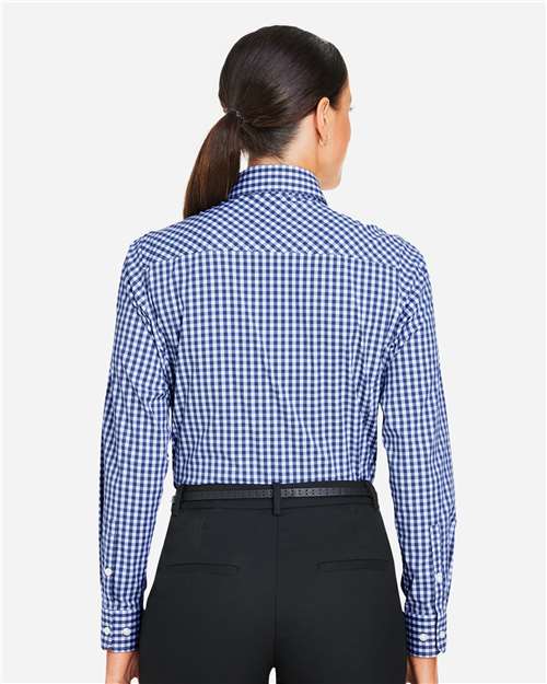 Women's CrownLux Performance® Gingham Dress Shirt - Navy/ White