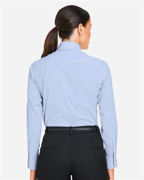 Women's CrownLux Performance® Microstripe Dress Shirt - French Blue/ White
