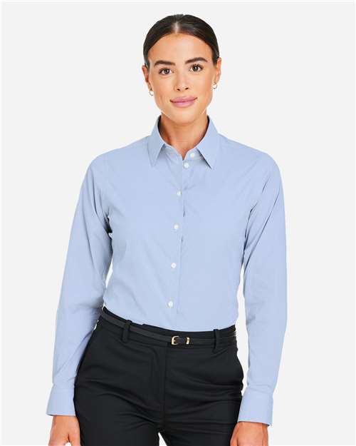 Women's CrownLux Performance® Microstripe Dress Shirt - French Blue/ White