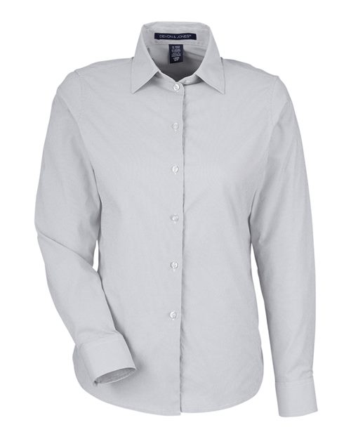 Women's CrownLux Performance® Microstripe Dress Shirt - Graphite/ White