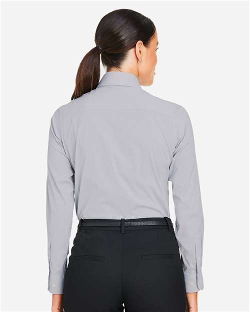 Women's CrownLux Performance® Microstripe Dress Shirt - Graphite/ White